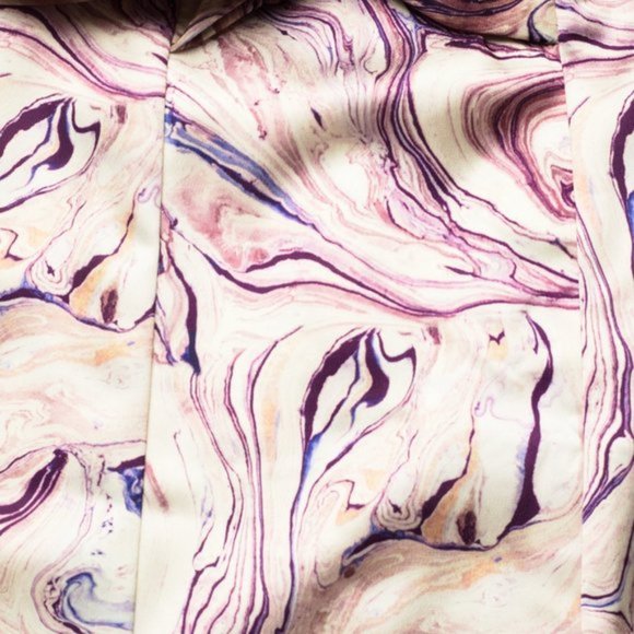 NWT Scotch & Soda satin-like abstract marble print A-line midi skirt, M - Picture 5 of 10